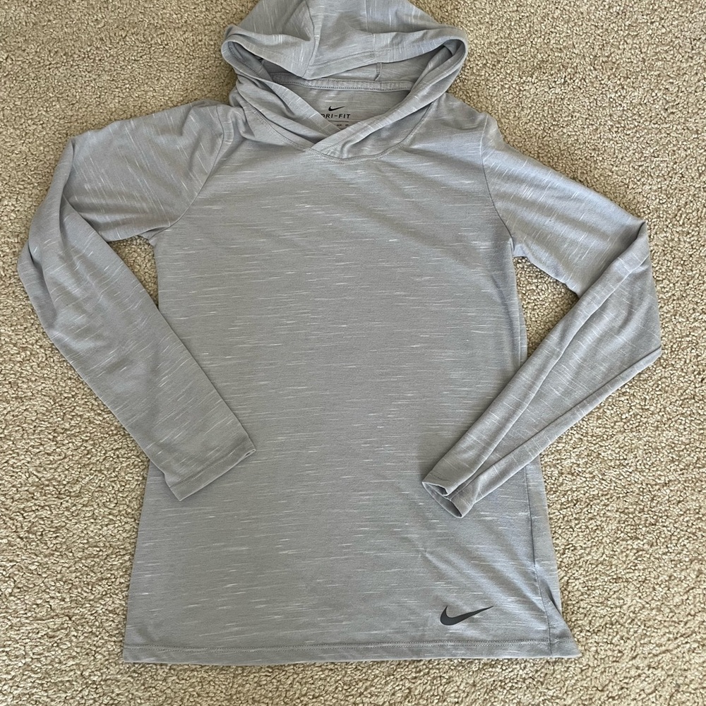 Nike Women's Light Gray Hoodie Top